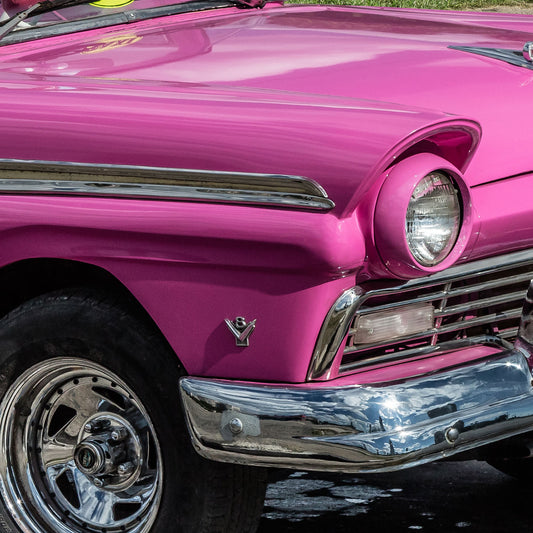 Cuba Taxi at the Beach 02 - Kunstdruck+ weißer Rand