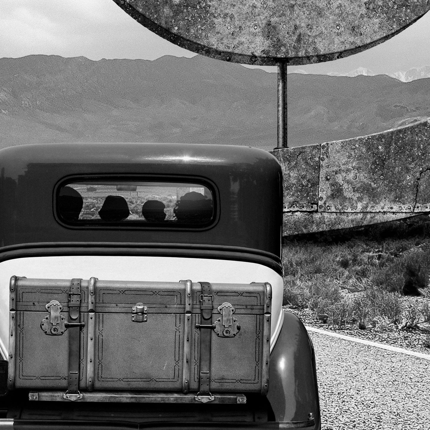 ROUTE 66 - THE GATE-s/w - Leinwandbild