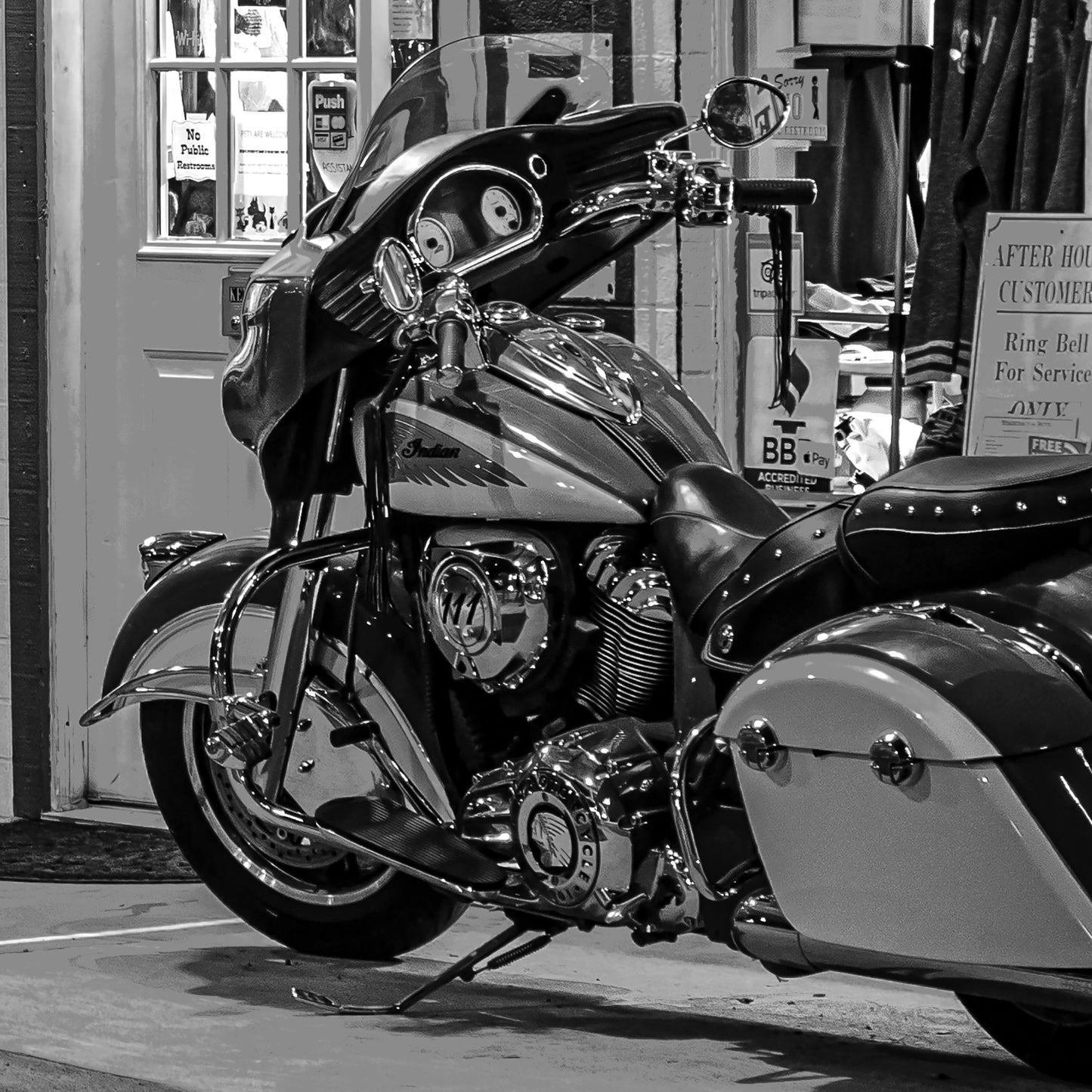 Route 66_Store - Gerahmte Leinwand